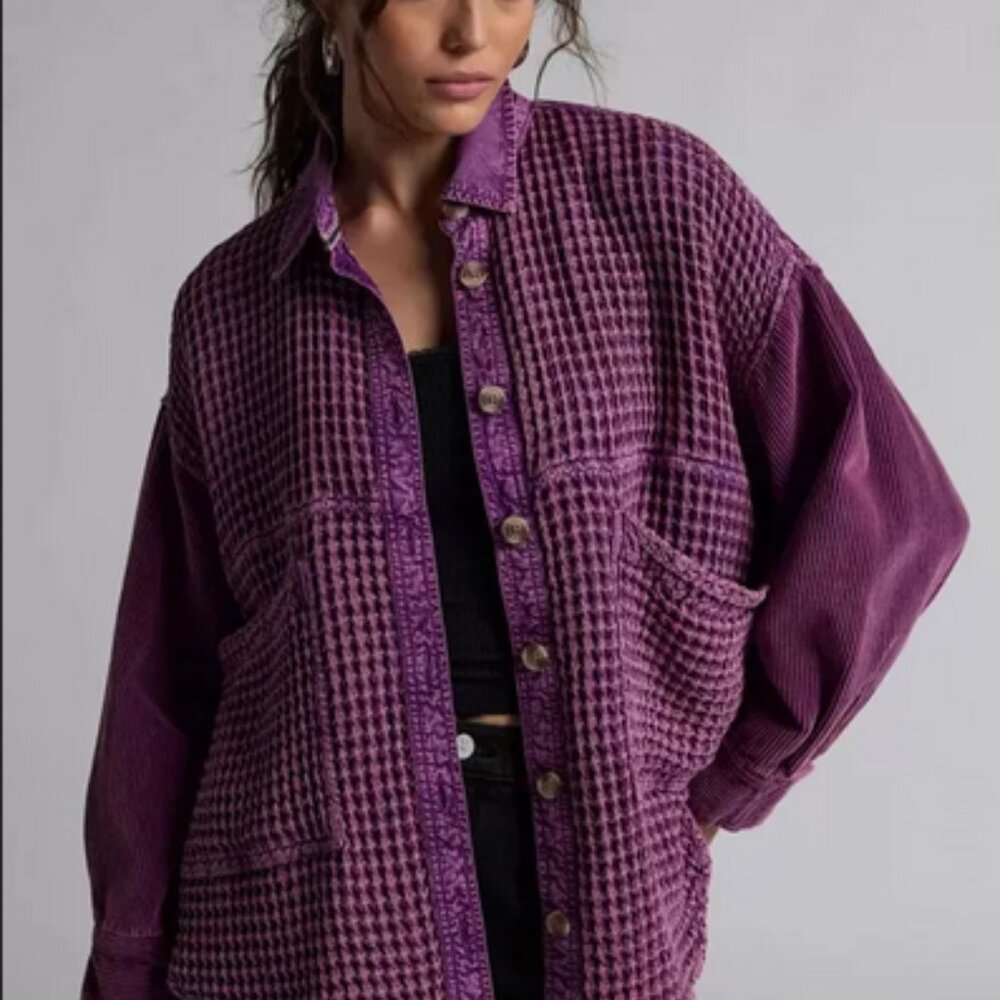 BDG Bryson Waffle Shirt Jacket Buttondown Urban Outfitters XL - Picture 1 of 6